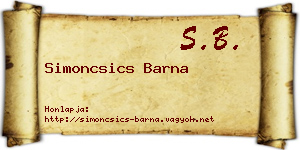 Simoncsics Barna névjegykártya