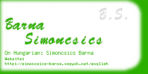 barna simoncsics business card